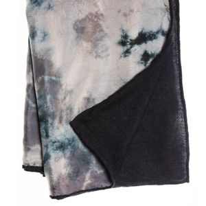 Denovembre Echarpe Tie Dye Silk  Gray Cashmere NWT